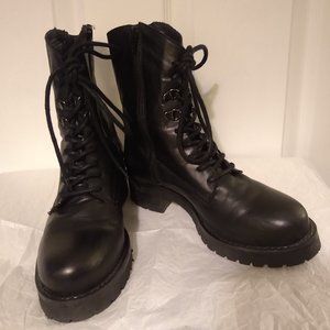 Miz Mooz Pandora Black Combat Boots Size 37